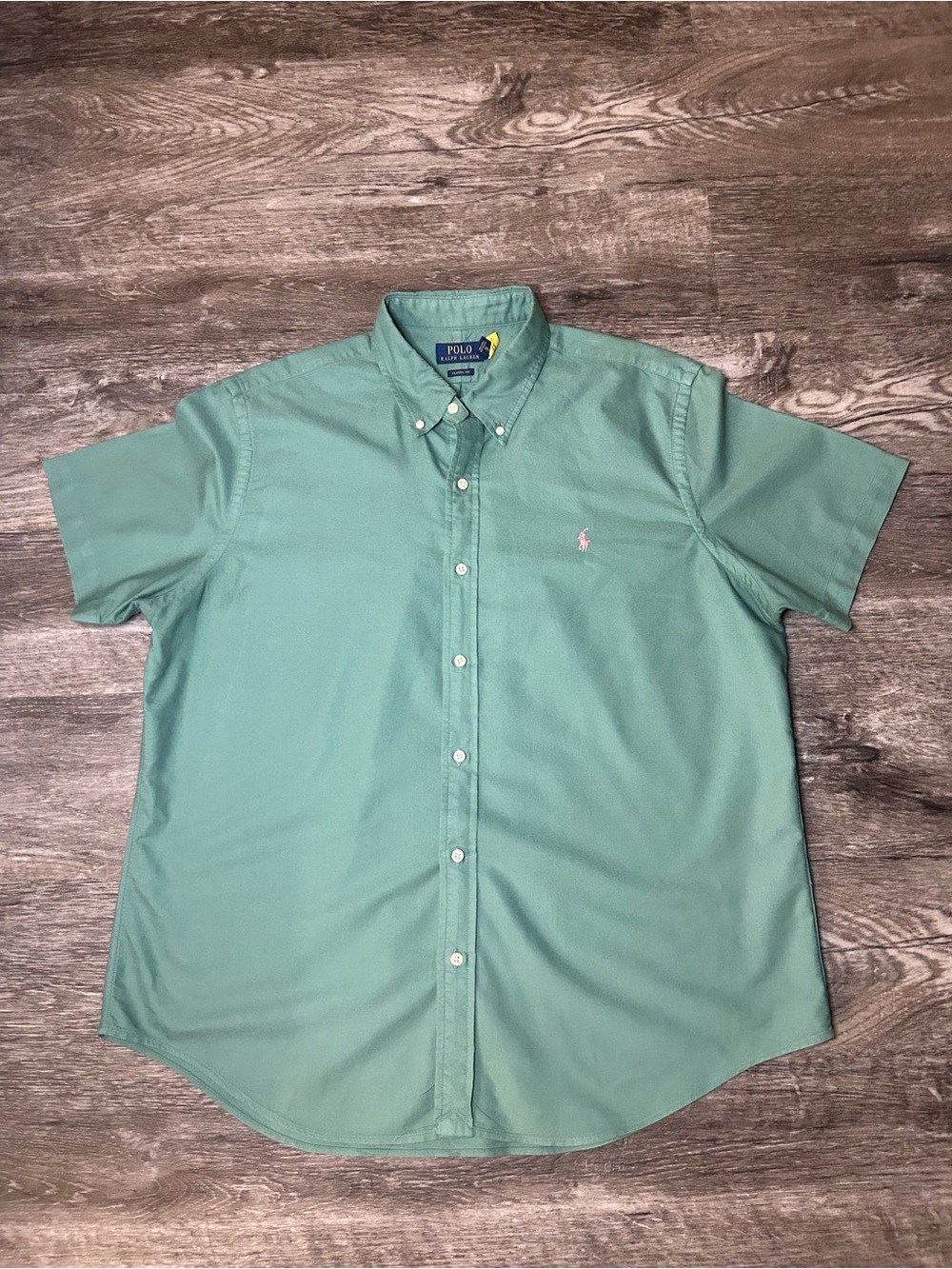 Polo Ralph Lauren Men’s XL Green Classic Fit Short Sleeve Button Down Shirt Pony